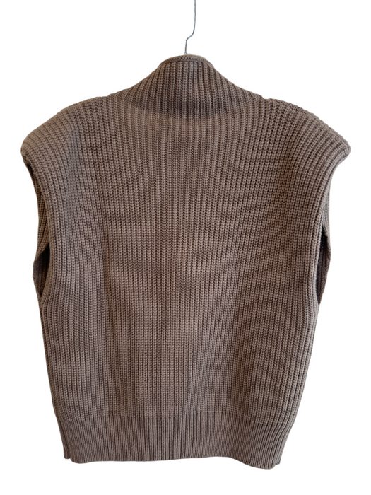 En Saison Size XS Brown Acrylic Knit High Neck Sleeveless Vest Sweater Brown / XS