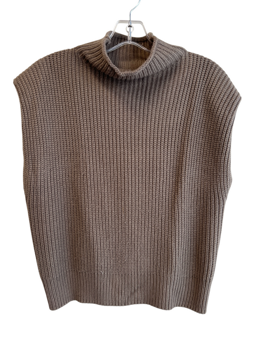 En Saison Size XS Brown Acrylic Knit High Neck Sleeveless Vest Sweater Brown / XS