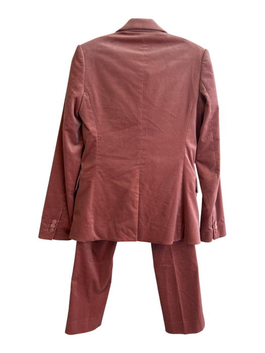 Frame Size 2 Pink Cotton Blend Velvet Mid Rise Button Front Pants Set Pink / 2