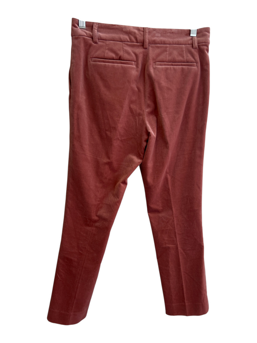 Frame Size 2 Pink Cotton Blend Velvet Mid Rise Button Front Pants Set Pink / 2