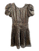 Love Shack Fancy Size 2 Gold & Pink Silk Blend Puff Short Sleeve Side Zip Dress Gold & Pink / 2