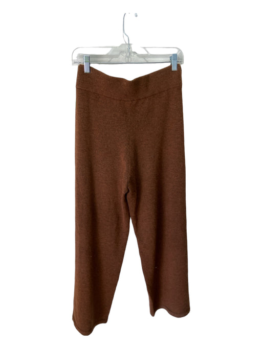 Cult Gaia Size M Brown Alpaca Blend Elastic Waist Knit Wide Leg Pants Brown / M