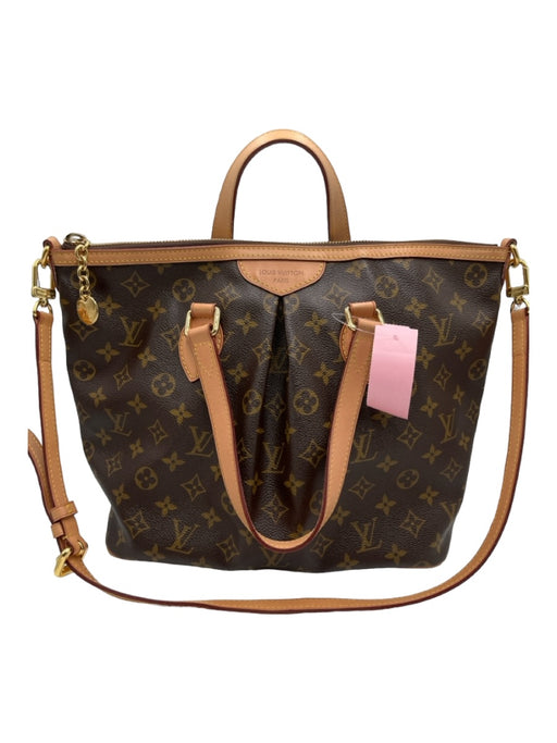 Louis Vuitton Brown & Tan Coated Canvas & Leather Monogram Brass Hardware Bag Brown & Tan / PM