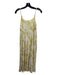 Vince Size M Yellow & White Viscose Twist Front Detail Spaghetti Strap Dress Yellow & White / M