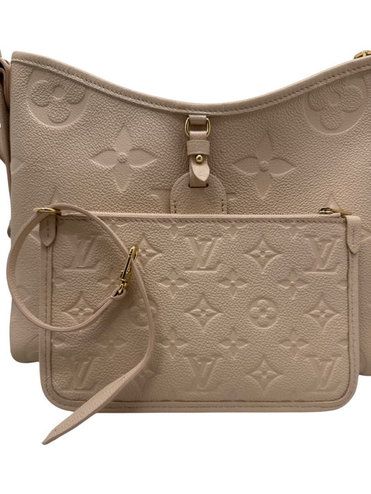 Louis Vuitton Beige Leather Embossed Monogram Empreinte Pouch Inc. Bag Beige / PM
