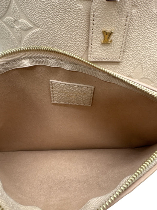 Louis Vuitton Beige Leather Embossed Monogram Empreinte Pouch Inc. Bag Beige / PM