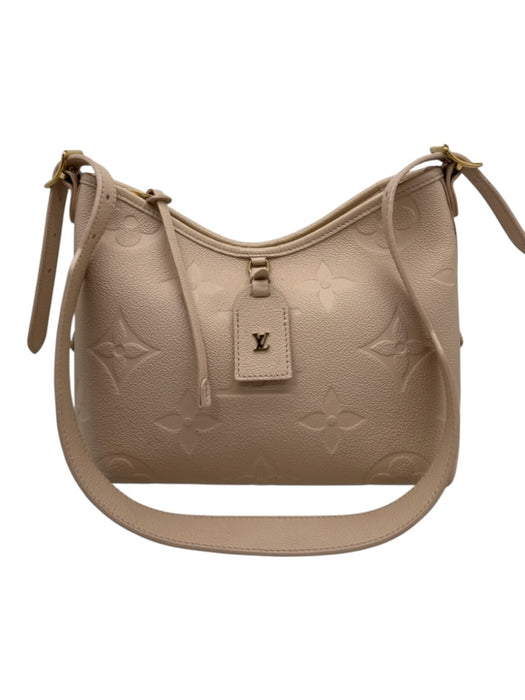 Louis Vuitton Beige Leather Embossed Monogram Empreinte Pouch Inc. Bag Beige / PM
