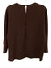 Trina Turk Size Small Brown Polyester Long Bell Sleeve Pleated Back Keyhole Top Brown / Small