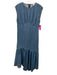 Frame Size Medium Medium Wash Cotton Denim Sleeveless Gathered Tiered Maxi Dress Medium Wash / Medium