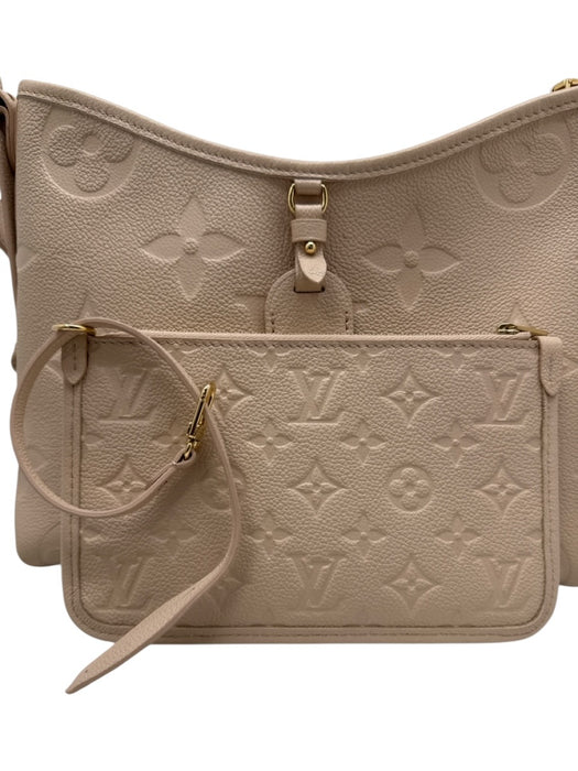Louis Vuitton Beige Leather Embossed Monogram Empreinte Pouch Inc. Bag Beige / PM
