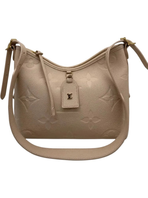 Louis Vuitton Beige Leather Embossed Monogram Empreinte Pouch Inc. Bag Beige / PM