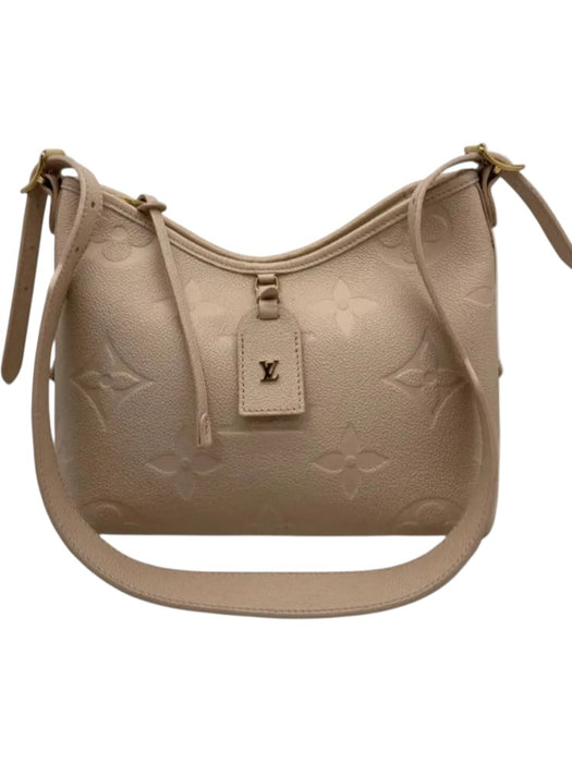 Louis Vuitton Beige Leather Embossed Monogram Empreinte Pouch Inc. Bag Beige / PM