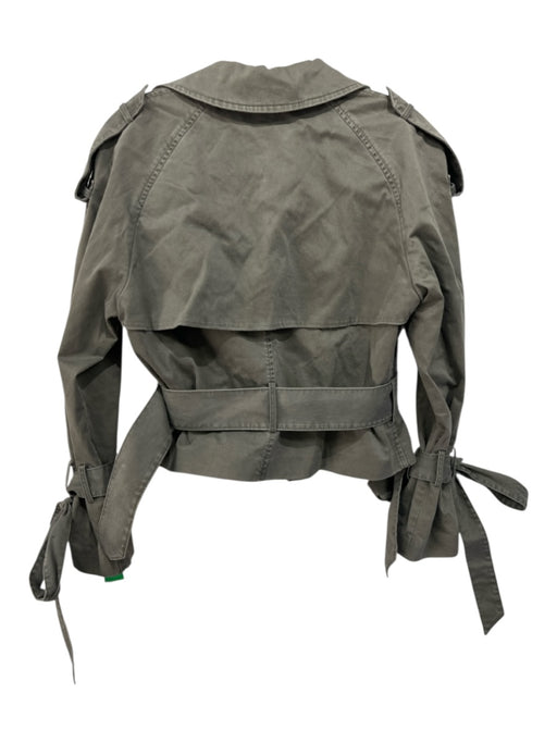 Anine Bing Size XS Olive Cotton Blend Belt Inc Trench Tie Cuff Jacket Olive / XS