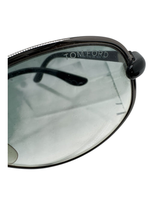Tom Ford Silver & Black Acetate & Metal Blue Tint Oversize Gradient Sunglasses Silver & Black