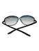 Tom Ford Silver & Black Acetate & Metal Blue Tint Oversize Gradient Sunglasses Silver & Black