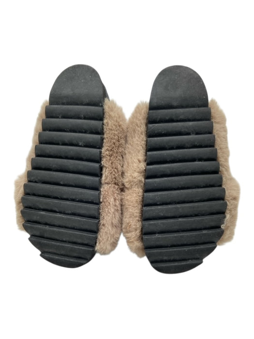 Roam Shoe Size 36 Black & Brown EVA Faux Fur Criss Cross Memory Foam Sandals Black & Brown / 36