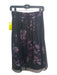 Antonio Melani Size 2 Black & Purple Polyester Mesh Overlay Floral Pleated Skirt Black & Purple / 2