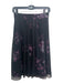 Antonio Melani Size 2 Black & Purple Polyester Mesh Overlay Floral Pleated Skirt Black & Purple / 2