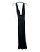 Meshki Size XS Black Polyester Blend Sleeveless Lace Halter Neck Ruched Dress Black / XS