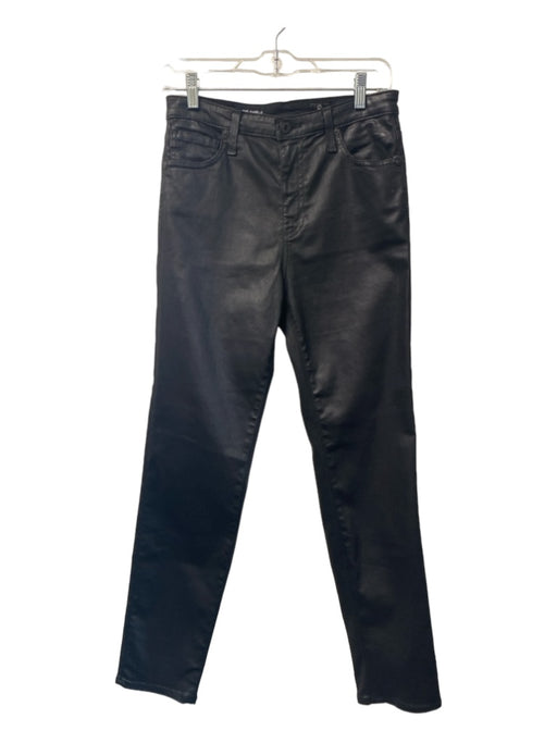 AG Size 28 Black Cotton Blend 5 Pocket zip fly High Rise Straight Jeans Black / 28
