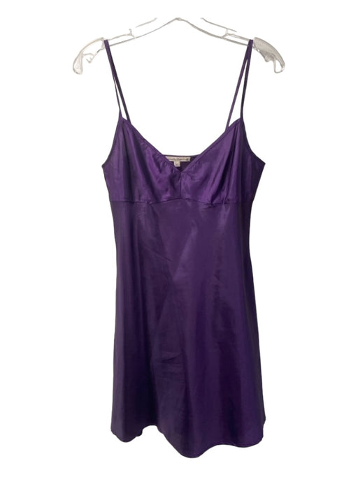 Nanette Lepore Size 6 Eggplant Purple Silk V Neck Spaghetti Strap Slip Dress Eggplant Purple / 6