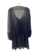 Nanette Lepore Size 6 Navy Semi Sheer Long Sleeve Scoop Neck Tiered Dress Navy / 6