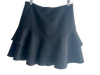 J. Crew Size 0 Black Wool Blend Side Zip Tiered High Rise Above Knee Skirt Black / 0
