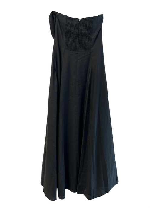 Favorite Daughter Size 6 Black Lyocell Strapless solid color Shirred Back Dress Black / 6