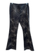 Esther Chen Size 6 Black Cotton Blend Embroidered Floral Mid Rise Wide Leg Pants Black / 6