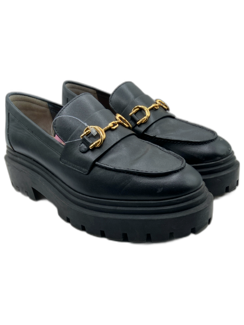 Stuart Weitzman Shoe Size 37.5 Black Leather Gold hardware Horsebit loafer Flats Black / 37.5