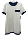 Tuckernuck Size XS Cream & Black Polyester & Nylon Short Sleeve Knit Mini Dress Cream & Black / XS