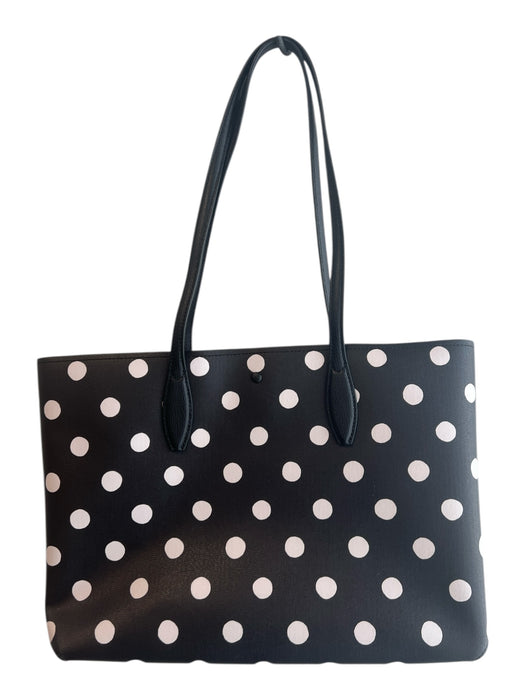 Kate Spade Black & White Leather Polka Dot shoulder bag Purse Black & White / Large