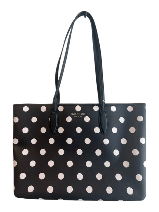 Kate Spade Black & White Leather Polka Dot shoulder bag Purse Black & White / Large
