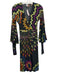 M by Missoni Size 2 Black & Multi Viscose V Neck Dress Black & Multi / 2