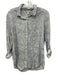 Soft Joie Size XS Grey & White Rayon Snake Print Button Up Chest Pocket Top Grey & White / XS