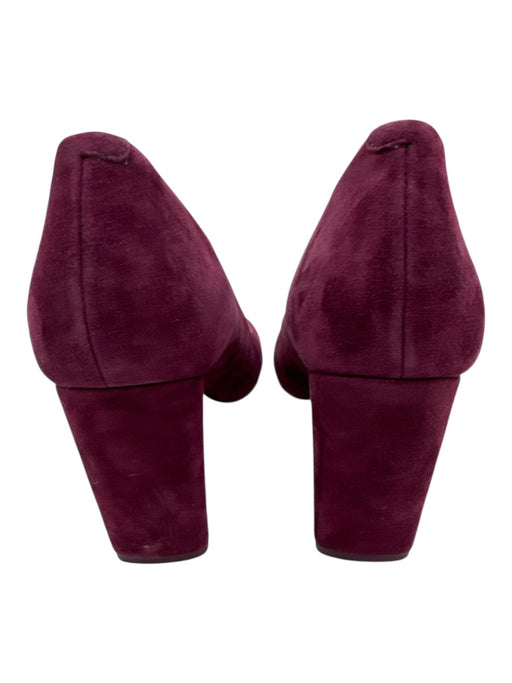 Tory Burch Shoe Size 7 Plum Leather Suede Block Heel Goldtone Hardware Pumps Plum / 7