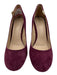 Tory Burch Shoe Size 7 Plum Leather Suede Block Heel Goldtone Hardware Pumps Plum / 7
