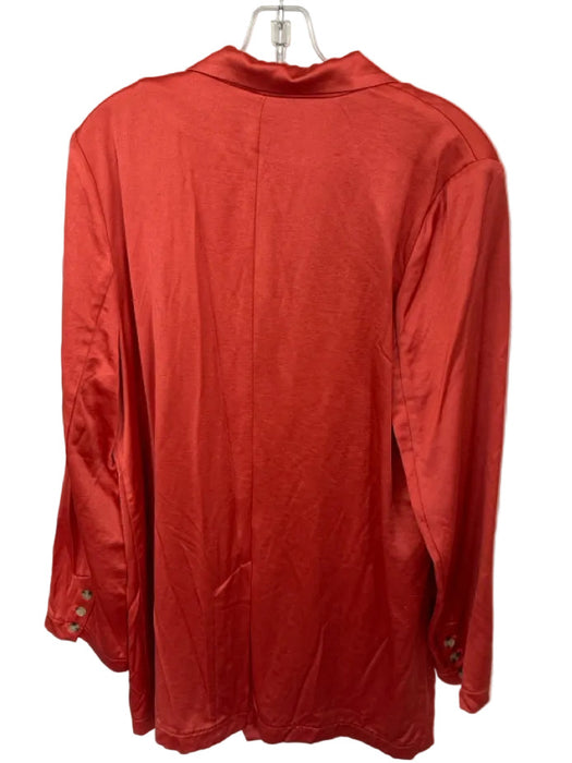 Free People Size XL Orange Polyester Buttons Front Pocket Jacket
