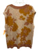 Maeve Size Large Orange, Yellow, White Nylon Blend Sleeveless V Neck Sweater Orange, Yellow, White / Large
