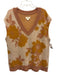 Maeve Size Large Orange, Yellow, White Nylon Blend Sleeveless V Neck Sweater Orange, Yellow, White / Large