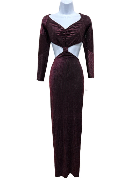 Revolve X Michael Costello Size M Magenta & Black Nylon Metallic Thread Dress