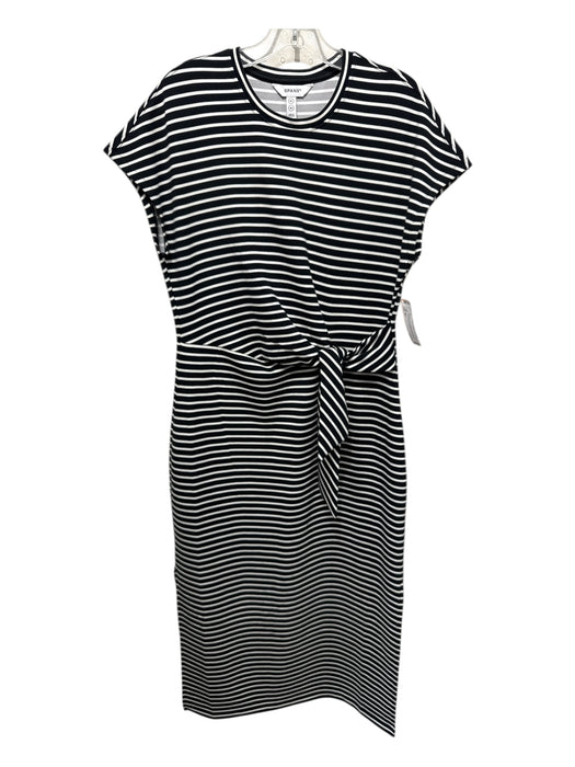 Spanx Size M Black & White Modal & Polyester Sleeveless Horizontal Stripe Dress Black & White / M