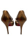 Christian Louboutin Shoe Size 40 Bronze Leather Criss Cross Peep Toe Pumps Bronze / 40