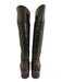 Tory Burch Shoe Size 10 Brown & Green Leather & Fabric Quilted Pull On Boots Brown & Green / 10
