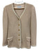 St John Size 12 Beige & Cream Wool Blend Button Front Princess Seams Cardigan Beige & Cream / 12