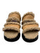 Staud Shoe Size 10 Beige & Black Leather Shearling 2 Strap Platform Sandals Beige & Black / 10