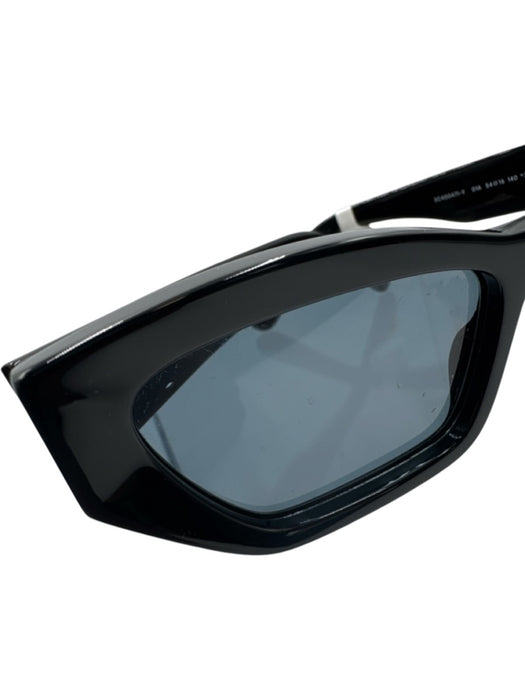 Stella McCartney Black Acetate Cat Eye Rectangle Tinted Lens Slim Sunglasses Black