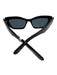 Stella McCartney Black Acetate Cat Eye Rectangle Tinted Lens Slim Sunglasses Black