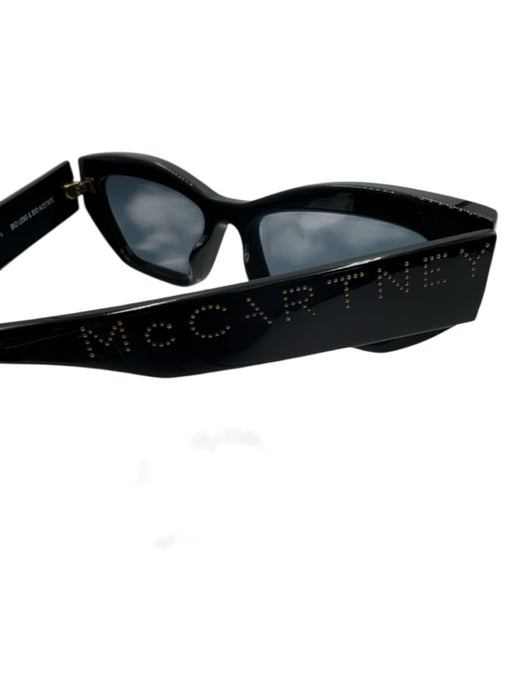 Stella McCartney Black Acetate Cat Eye Rectangle Tinted Lens Slim Sunglasses Black