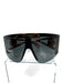 Versace Brown & Black Acetate Tortoiseshell Shield Logo Sunglasses Brown & Black